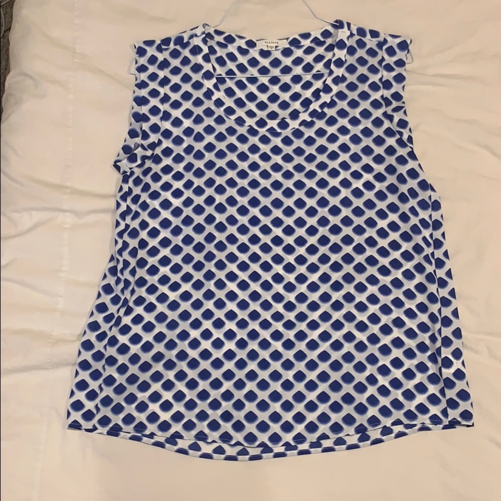 White and Blue patterned top